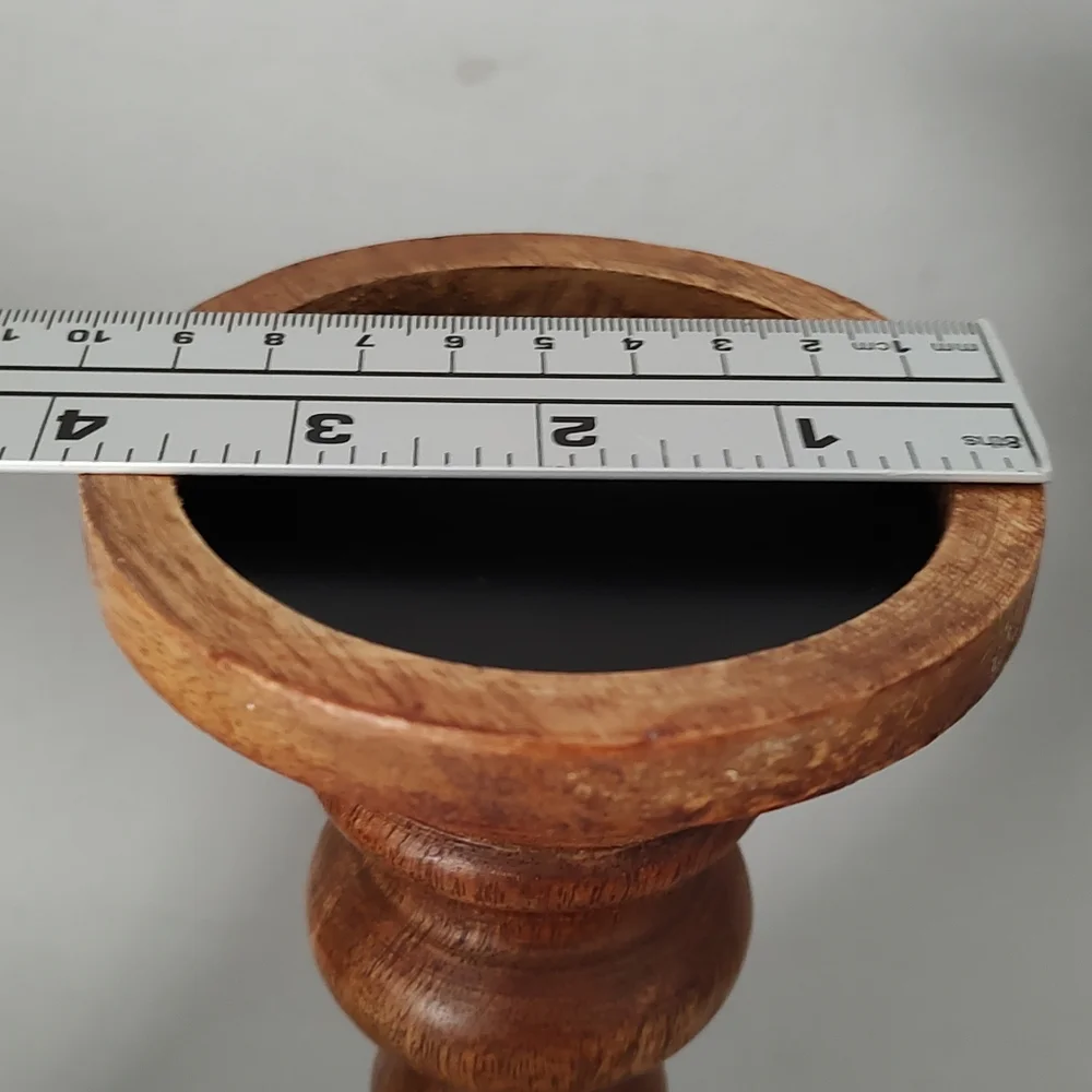 Wood Candle Holder  Size Medium Brown Unbranded New With Out Tag Rustic